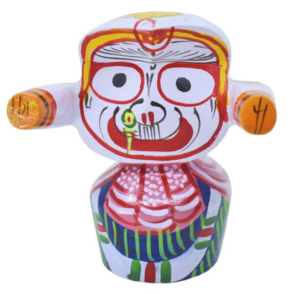 Neem Wood Jagannath, Balabhadra, Subhadra, Sudarshan 4 Inch Deity Set - Religious Treasures(Multicolor) - Image 2