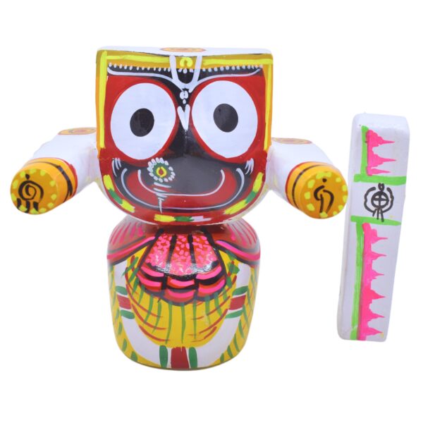 Neem Wood Jagannath (Patitapavan) With Sudarshan 6 Inch Idol Set - Divine Home Decor