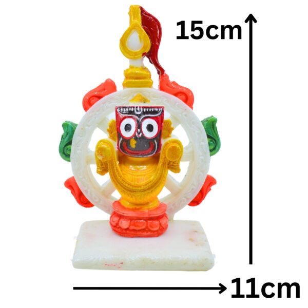 Lord Jagannath Marble Sculpture with Stunning White Nilachakra - Image 4