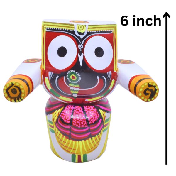 Neem Wood Jagannath (Patitapavan) With Sudarshan 6 Inch Idol Set - Divine Home Decor - Image 5