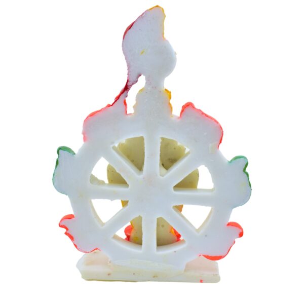 Lord Jagannath Marble Sculpture with Stunning White Nilachakra - Image 5