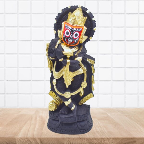 Divine Lord Jagannath and Krishna Avtar Clay Statue - Nilamadhab (Black ,Pack of 1) - Image 6