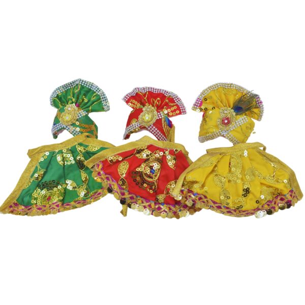 Handcrafted Pure Neem Wood Jagannath Idols - 4 Inch Set with Elegant Pagadi Dress - Image 8