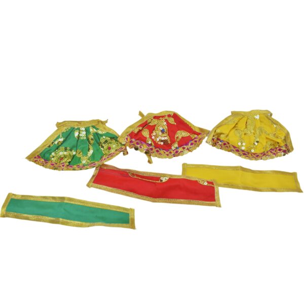 Handcrafted Pure Neem Wood Jagannath Idols - 4 Inch Set with Elegant Pagadi Dress - Image 9