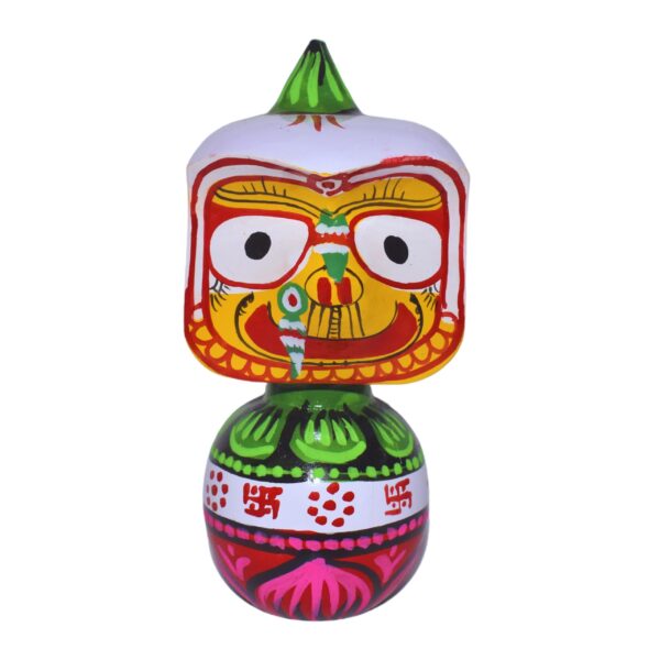Unique 6-Inch Neem Wood Jagannath, Balabhadra, Subhadra, Sudarshan Idol Set (Pack Of 4, Multicolor) - Image 4