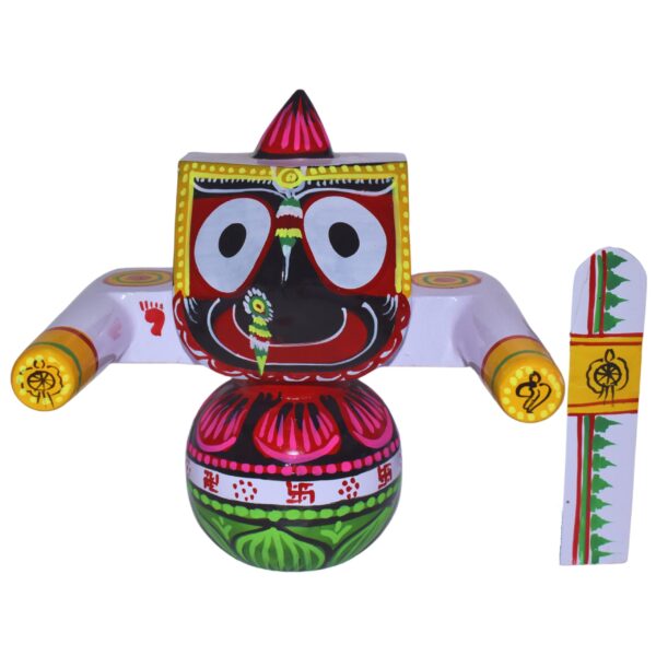 Unique 6-Inch Neem Wood Jagannath, Balabhadra, Subhadra, Sudarshan Idol Set (Pack Of 4, Multicolor) - Image 2