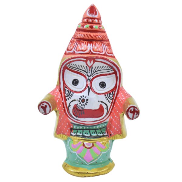 Lord Jagannath,Balaram,Subhadra & Sudarshana Brass Idol,2.5 Kg Weight,16 Cm,Set of 4,Multicolor - Image 3