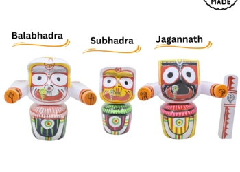 Neem Wood Lord Jagannath, Balabhadra, Maa Subhadra Idol Set – 8 Inch