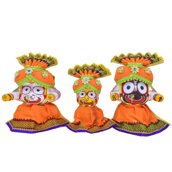 6-Inch (15cm) Dress Set for Lord Jagannath, Balabhadra, and Maa Subhadra(Orange) - Image 2
