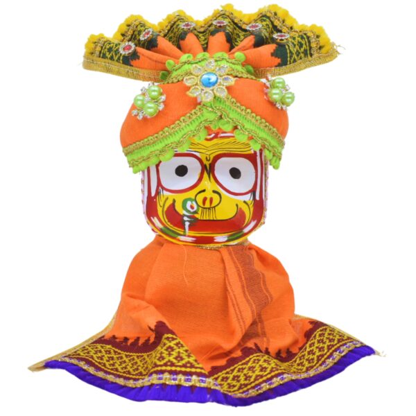 6-Inch (15cm) Dress Set for Lord Jagannath, Balabhadra, and Maa Subhadra(Orange) - Image 3