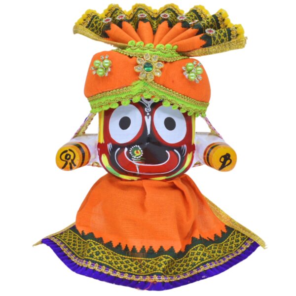 6-Inch (15cm) Dress Set for Lord Jagannath, Balabhadra, and Maa Subhadra(Orange) - Image 4