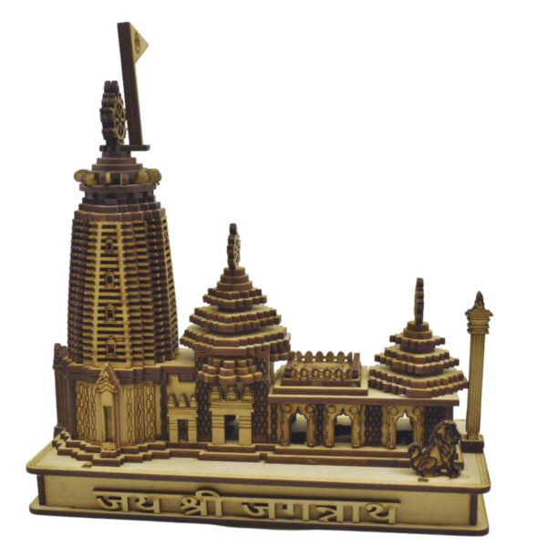 Shree Jagannath Temple Puri Wooden Miniature - Authentic Puri Craft - Image 3