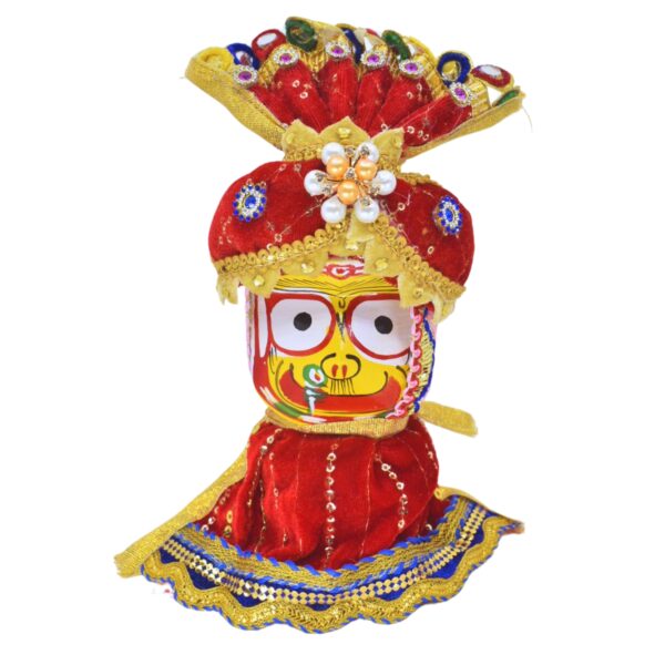 8 Inch (20cm) Vibrant Multicolor Complete Attire Set for Lord Shree Jagannath Idol (Pack of 3,Multicolor) - Image 5