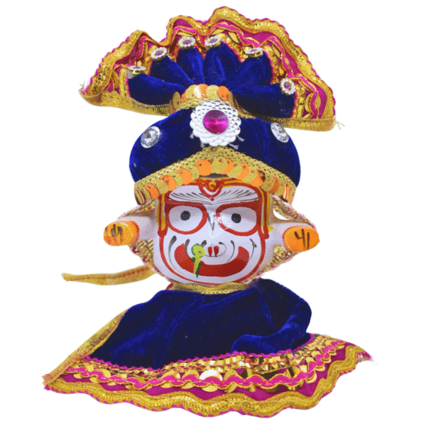 4 Inch (10cm) Complete Pagadi Dress Set of Lord Jagannath, Balaram, Subhadra Idol Set(Velvet) - Image 4