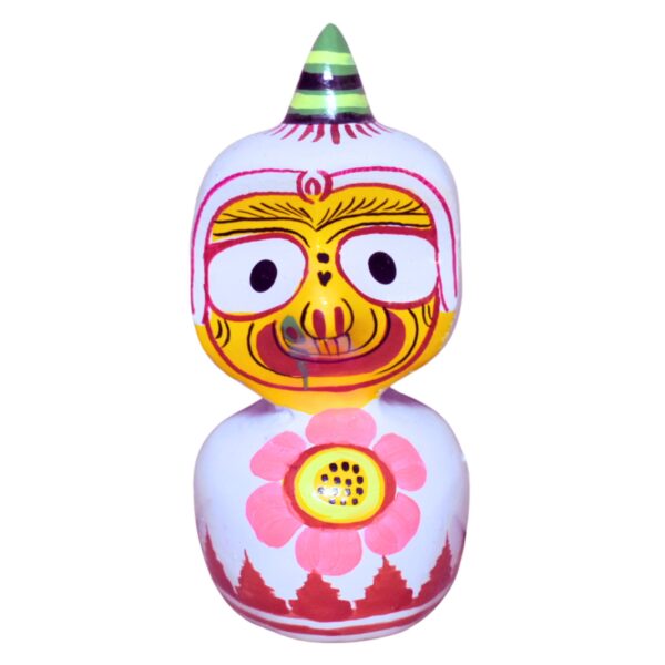 Jagannath World Lord Shree Jagannath Balaram and Subhadra Maa Neem Wood Idol 4-Inch (White) - Image 4