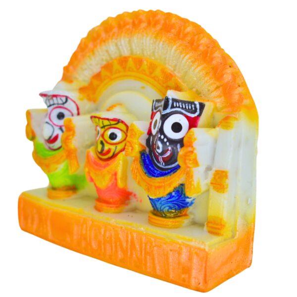 Shree Jagannath Idol in Pure Marble – Puri Style Murti for Mandir, Home Decor(Pack of 1, Orange) - Image 3