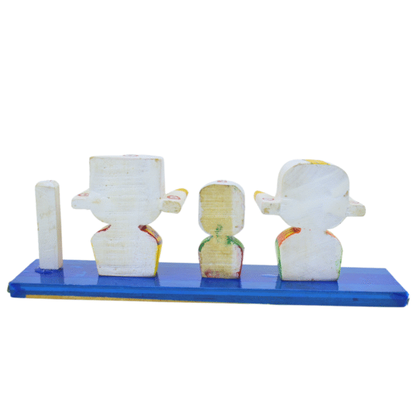 3 Inch NEEM Wood Lord Jagannath,Balabhadra,Subhadra and Sudarshan in Wooden Stand (Pack of 1, Multicolor) - Image 3