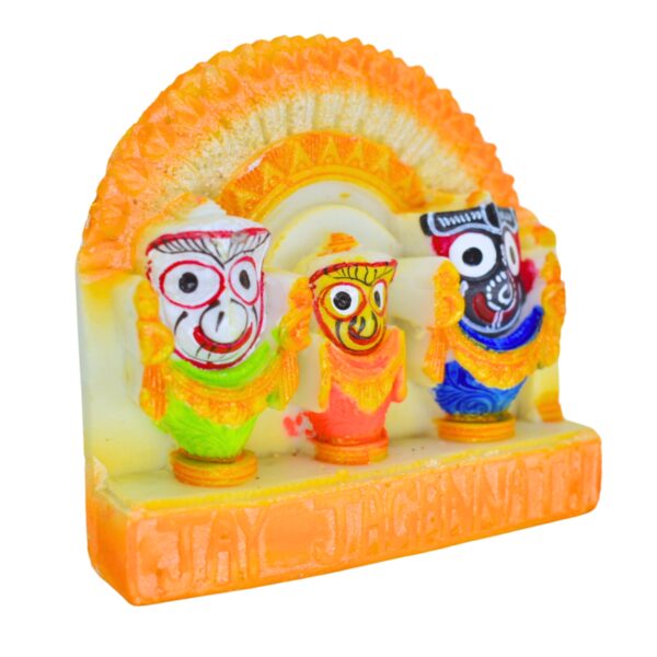 Shree Jagannath Idol in Pure Marble – Puri Style Murti for Mandir, Home Decor(Pack of 1, Orange) - Image 2