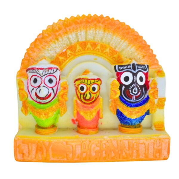 Shree Jagannath Idol in Pure Marble – Puri Style Murti for Mandir, Home Decor(Pack of 1, Orange) - Image 6