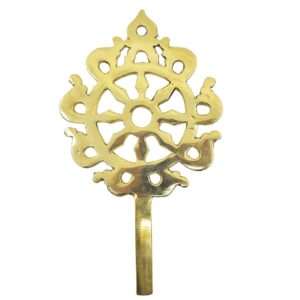 7.5 Inch Shree Jagannath's Brass Nilachakra for Sacred Spaces (Pack of 1,Gold,Medium)