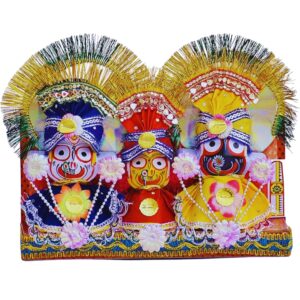 Shree Jagannath,Balabhadra,Maa Subhadra Idol of 4 inch with Singara Vesa