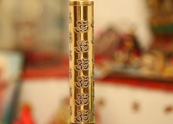 Safety Incense Holder Agarbatti Stand with ash Catcher- 28 X 9 X 9 cm (Brass, Large)