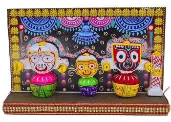 Jagannath Idol Ceramic Statue Set (Multicolor, Pack of 1)