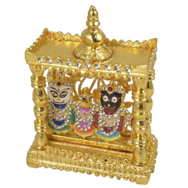 Lord Jagannath, Lord Balabhadra and Maa Subhadra Idols Sitting on Ratna Sinhashan Beautifully Crafted - Image 2