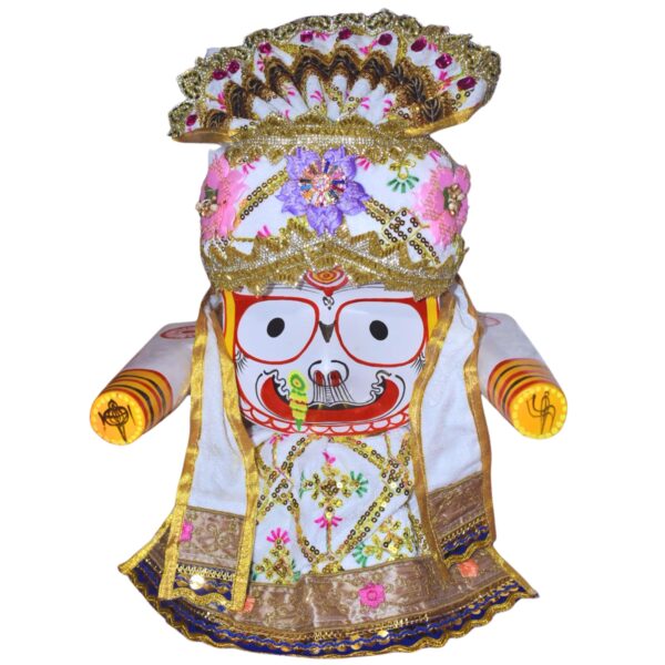 12 Inch Complete Traditional dress set for Shree Jagannath Idol set (White) - Image 11