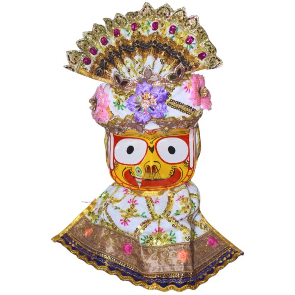 12 Inch Complete Traditional dress set for Shree Jagannath Idol set (White) - Image 10