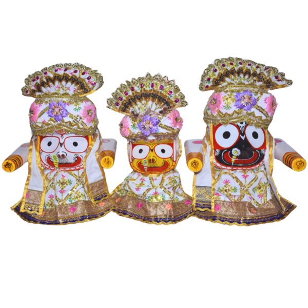12 Inch Complete Traditional dress set for Shree Jagannath Idol set (White) - Image 8