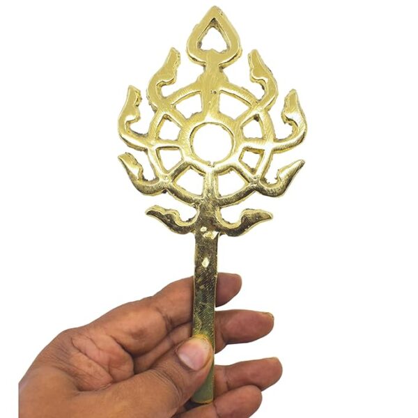 8 Inch Shree Jagannath's Brass Nilachakra (Pack of 1,Gold,Medium) - Image 2