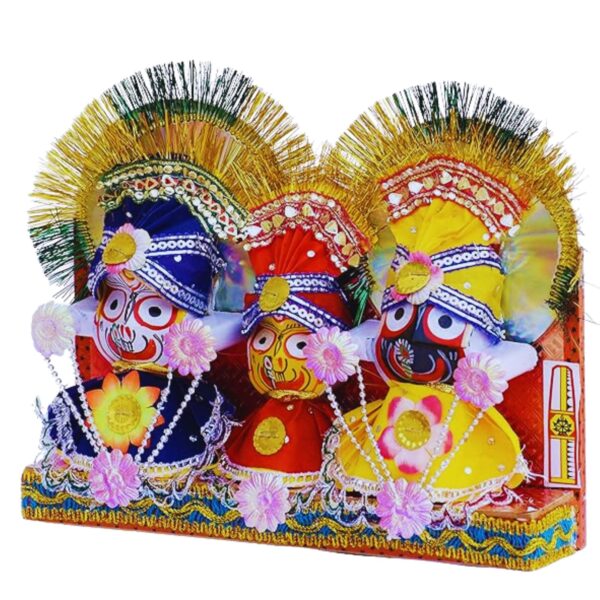 Shree Jagannath,Balabhadra,Maa Subhadra Idol of 4 inch with Singara Vesa - Image 3