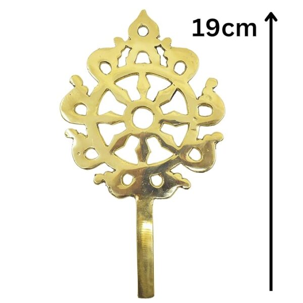 7.5 Inch Shree Jagannath's Brass Nilachakra for Sacred Spaces (Pack of 1,Gold,Medium) - Image 2