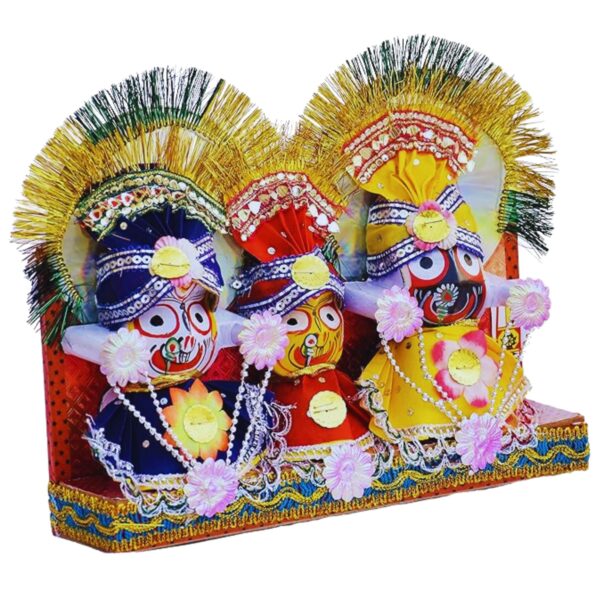 Shree Jagannath,Balabhadra,Maa Subhadra Idol of 4 inch with Singara Vesa - Image 2