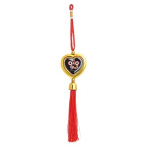 Multicolor Plastic & Cotton Lord Jagannath Hanging Ornament – Car Decor and Spiritual Accessory