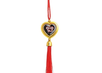 Multicolor Plastic & Cotton Lord Jagannath Hanging Ornament – Car Decor and Spiritual Accessory