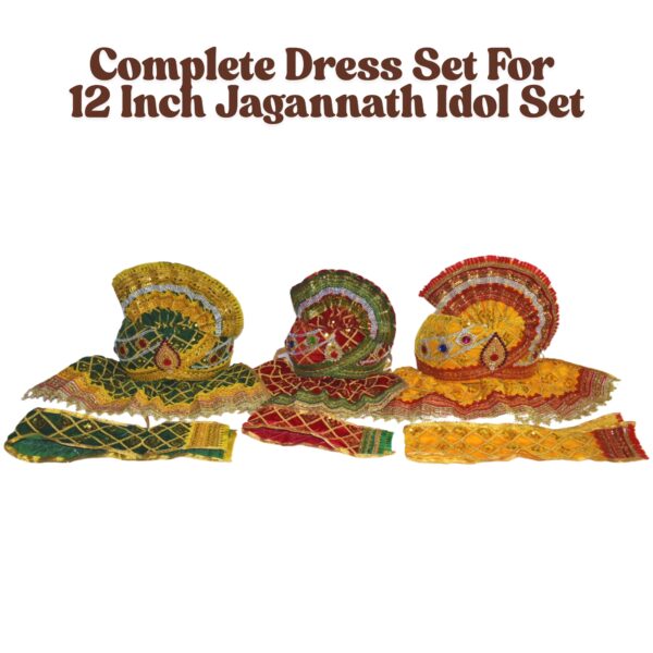 12 Inch Complete Pagadi Dress set for Shree Jagannath Idol set (Multicolor) - Image 2