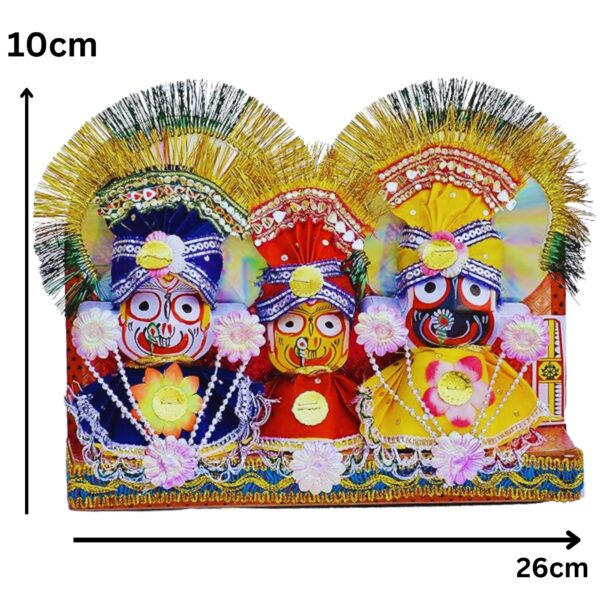 Shree Jagannath,Balabhadra,Maa Subhadra Idol of 4 inch with Singara Vesa - Image 4