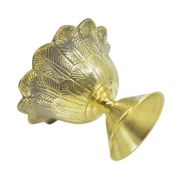 Brass Akhand Dia |Exquisite Brass Oil Lamp for Spiritual Bliss (Pack of 1,Golden) - Image 2
