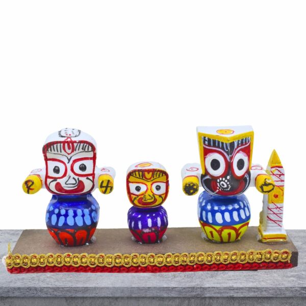 Lord Jagannath with his Siblings in Singhasan (Pack of 1,Multicolor) - Image 5