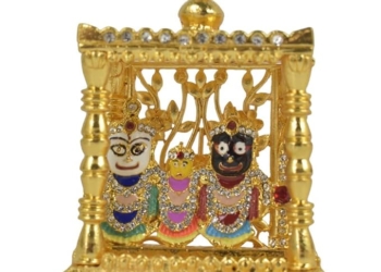 Lord Jagannath, Lord Balabhadra and Maa Subhadra Idols Sitting on Ratna Sinhashan Beautifully Crafted