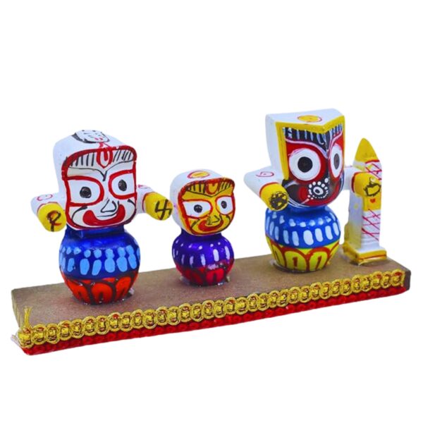 Lord Jagannath with his Siblings in Singhasan (Pack of 1,Multicolor) - Image 4