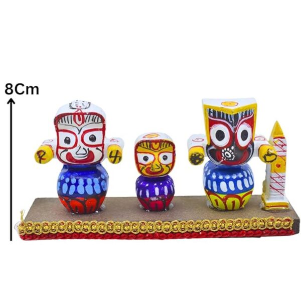 Lord Jagannath with his Siblings in Singhasan (Pack of 1,Multicolor) - Image 3
