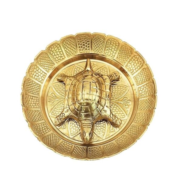 Brass Turtle Vaastu Tortoise on Plate | for Career & Good Luck Gift,Set of 1 - Image 5