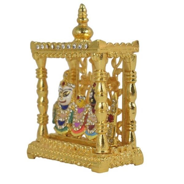 Lord Jagannath, Lord Balabhadra and Maa Subhadra Idols Sitting on Ratna Sinhashan Beautifully Crafted - Image 4