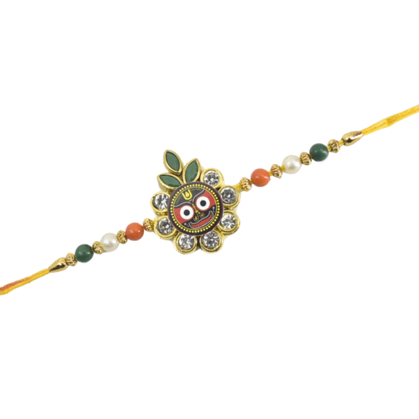 Lord Jagannath Rakhi for Brother Handmade Traditional Raksha Bandhan Thread with Decorative Design | Made in India - Image 2