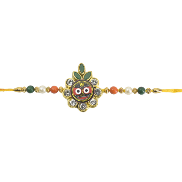 Lord Jagannath Rakhi for Brother Handmade Traditional Raksha Bandhan Thread with Decorative Design | Made in India - Image 4