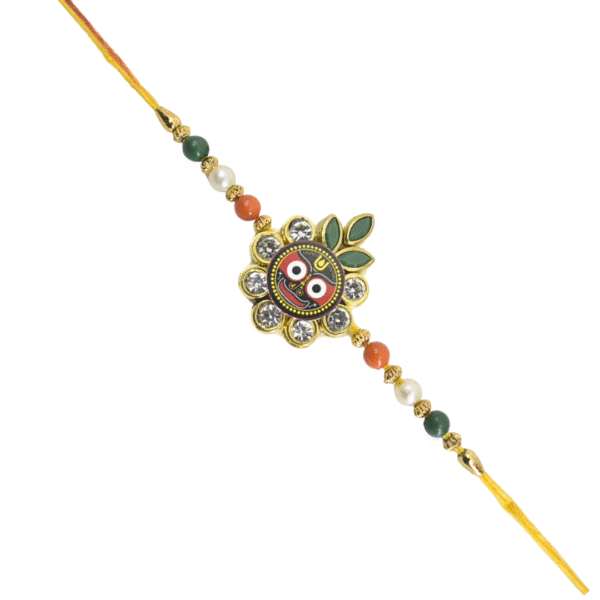 Lord Jagannath Rakhi for Brother Handmade Traditional Raksha Bandhan Thread with Decorative Design | Made in India - Image 3