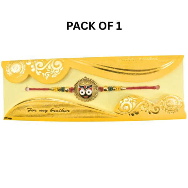 Lord Jagannath Rakhi for Brother Handmade Traditional Raksha Bandhan Thread | Festival Rakhi Made in India - Image 3